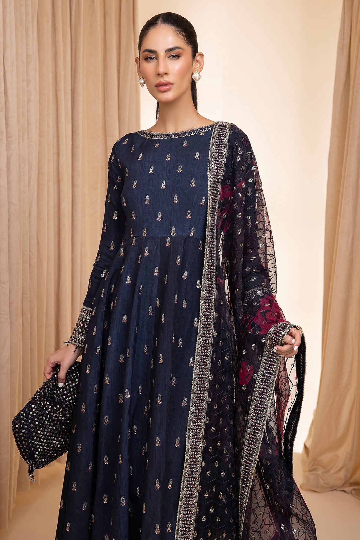 Jazmin | Formals | Embroidered Raw Silk UR-7005 - House of Faiza