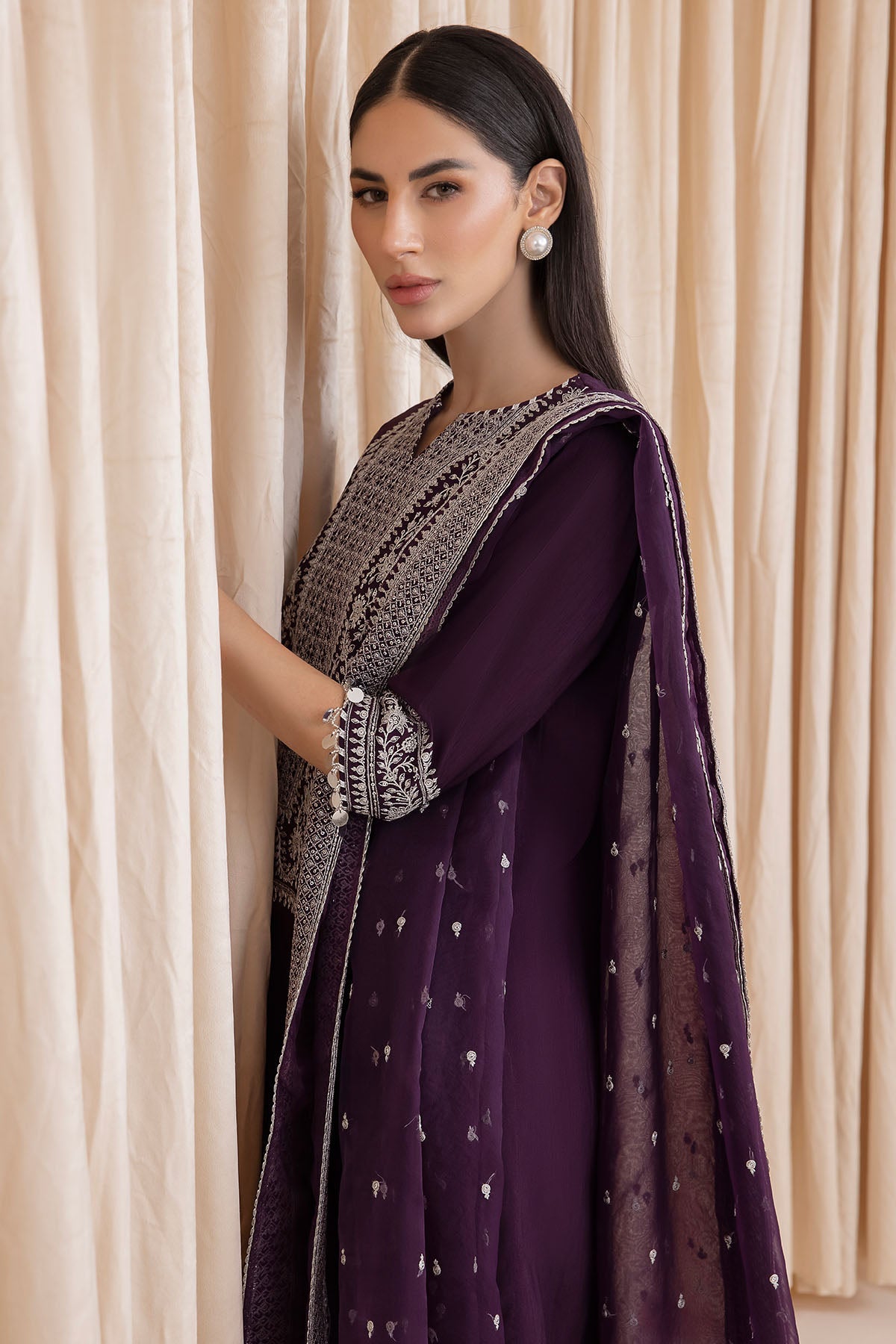 Jazmin | Formals | Embroidered Raw Silk UR-7007 - House of Faiza