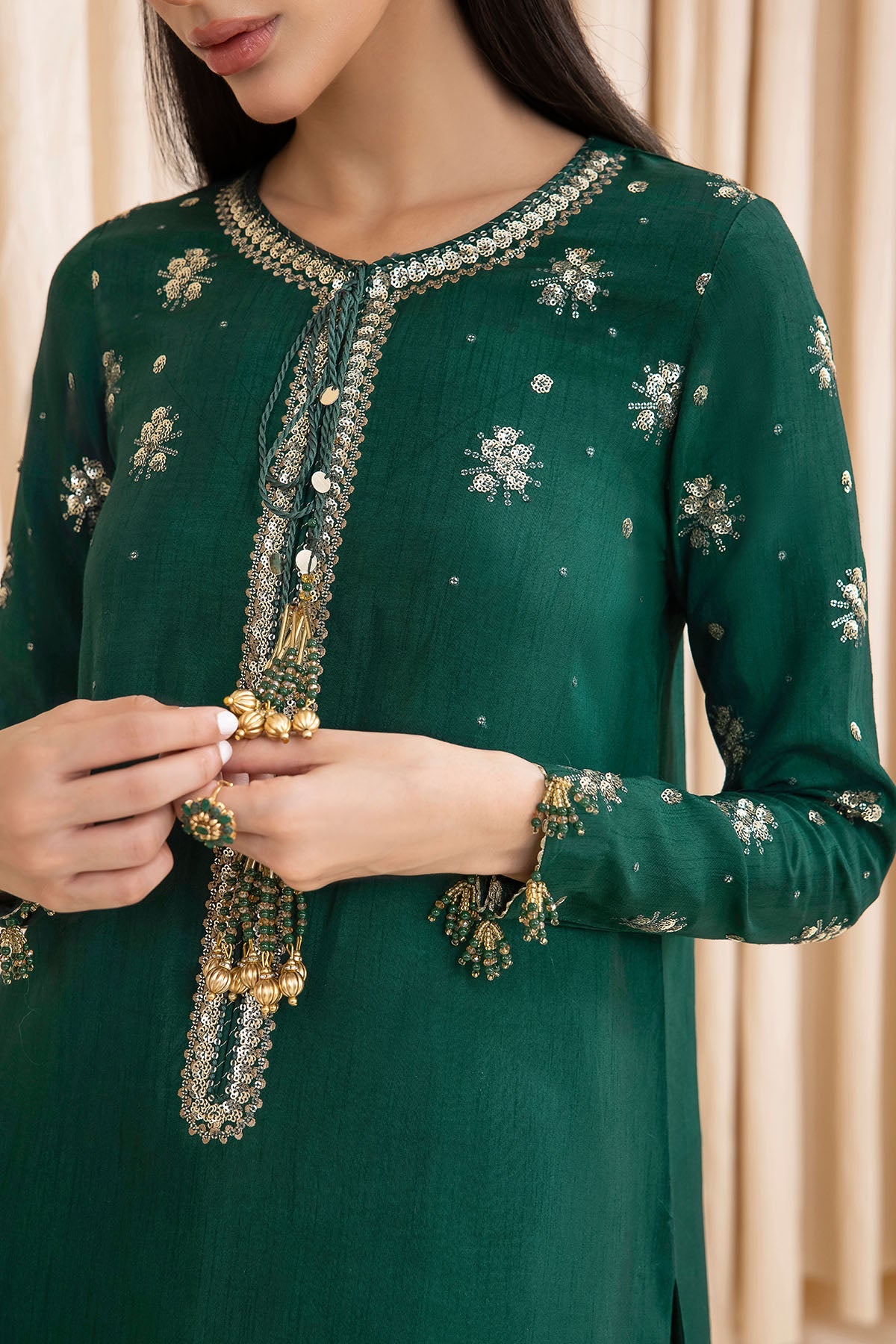 Jazmin | Formals | Embroidered Raw Silk UR-7003 - House of Faiza