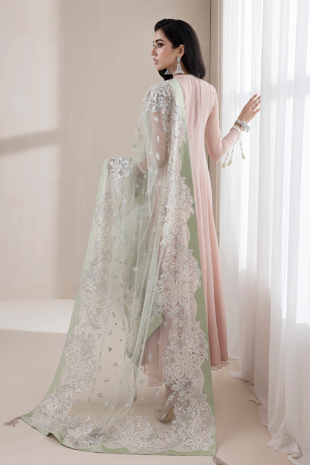 Baroque | EMBROIDERED CHIFFON FROCK | PR-844 - House of Faiza