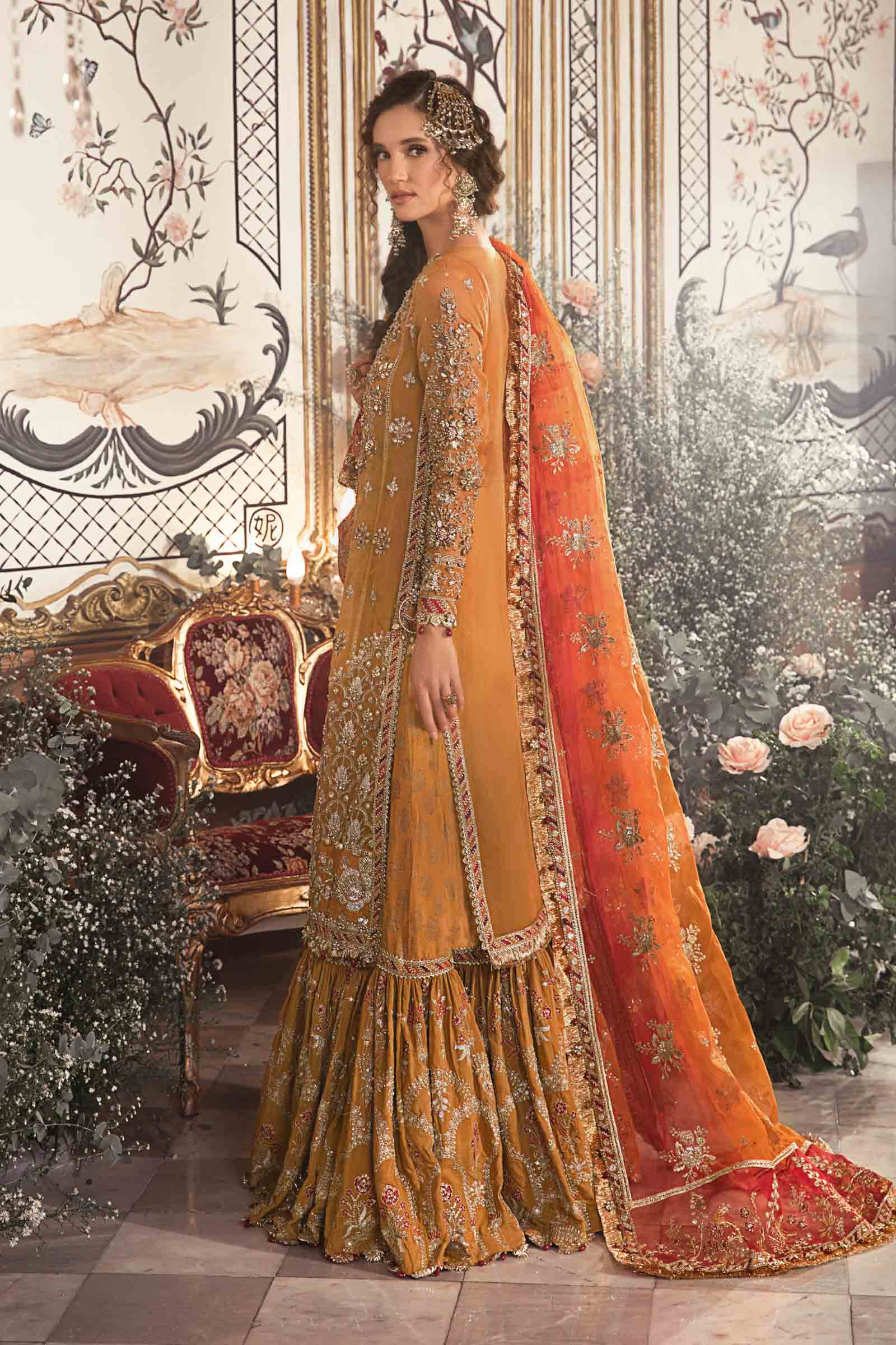 Maria.B. | Mbroidered Wedding Edition '23 | Mustard BD-2707 - House of Faiza
