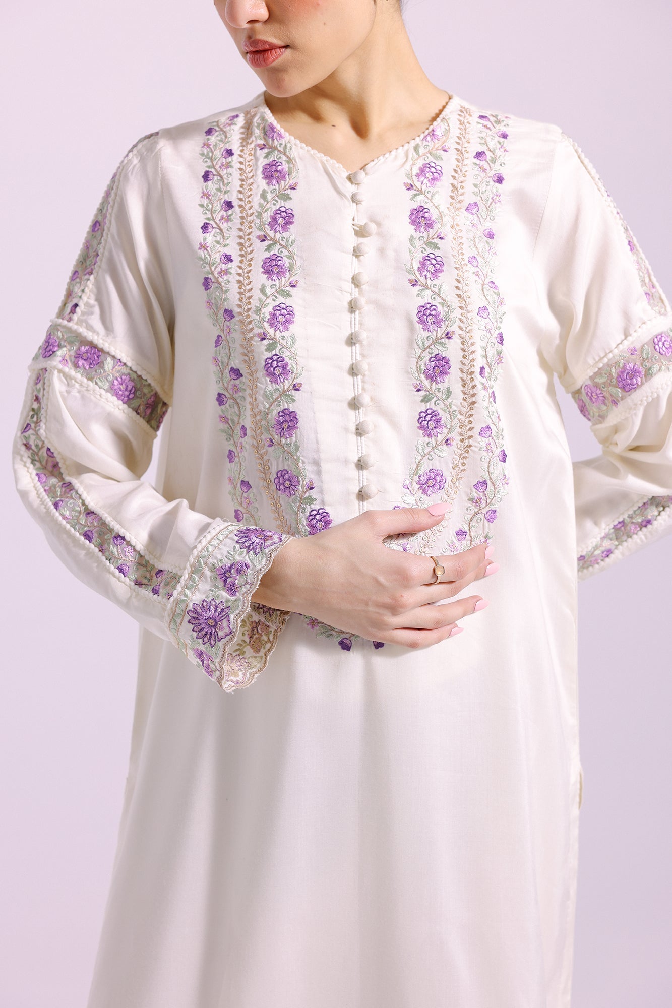 Ethnic | Pret SS '24 |  EMBROIDERED SUIT (E2111/103/001) - House of Faiza