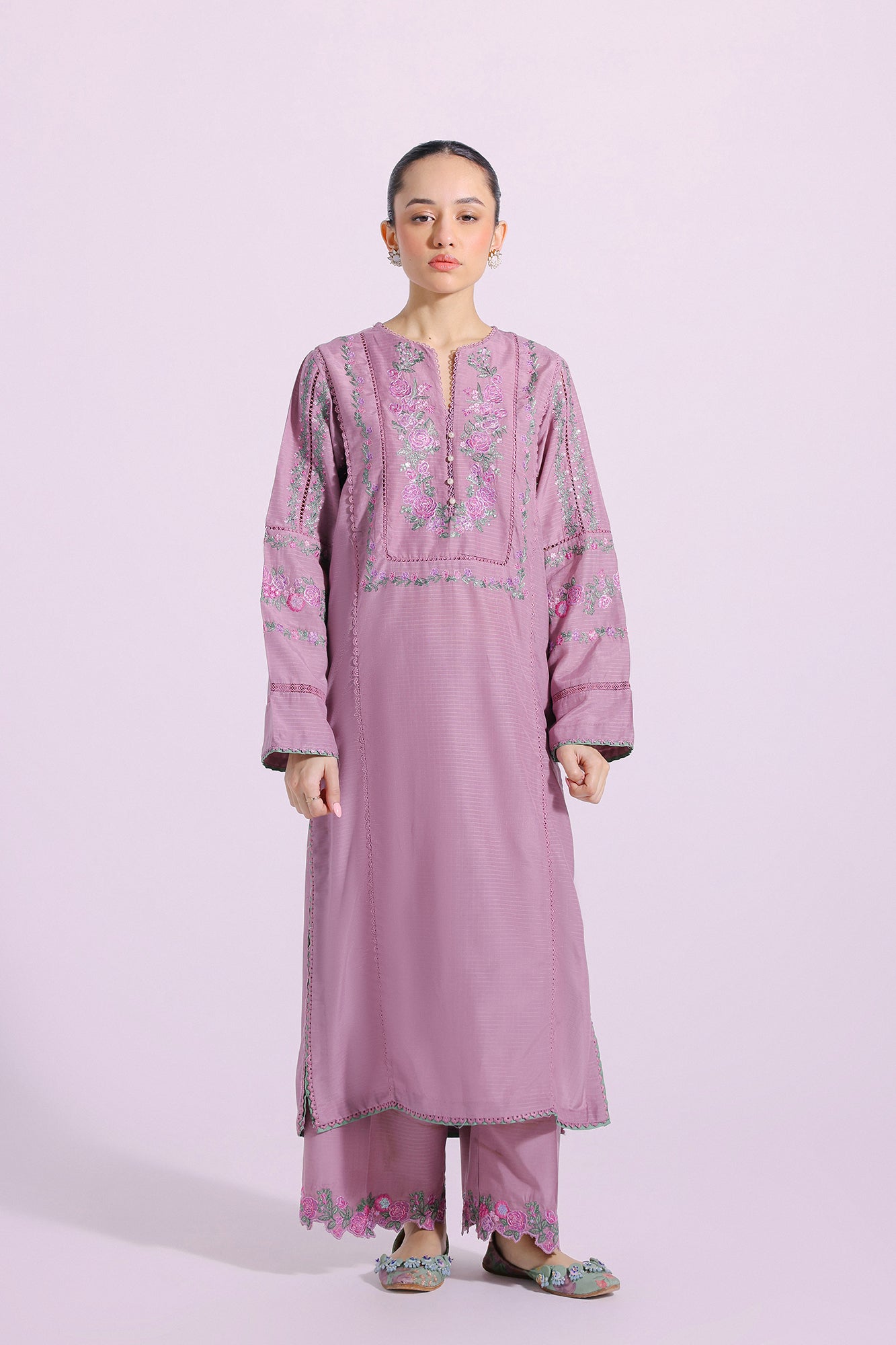 Ethnic | Pret SS '24 |  EMRBOIDERED SUIT (E2116/103/530) - House of Faiza