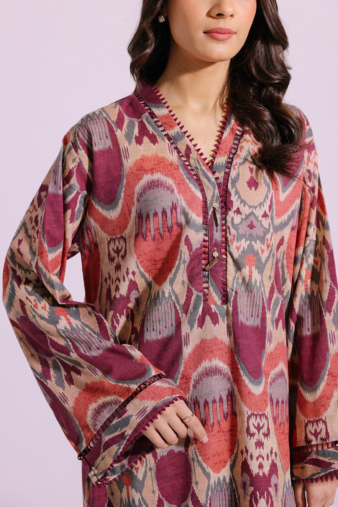 Ethnic | Pret SS '24 |  PRINTED SUIT (E4127/102/210) - House of Faiza