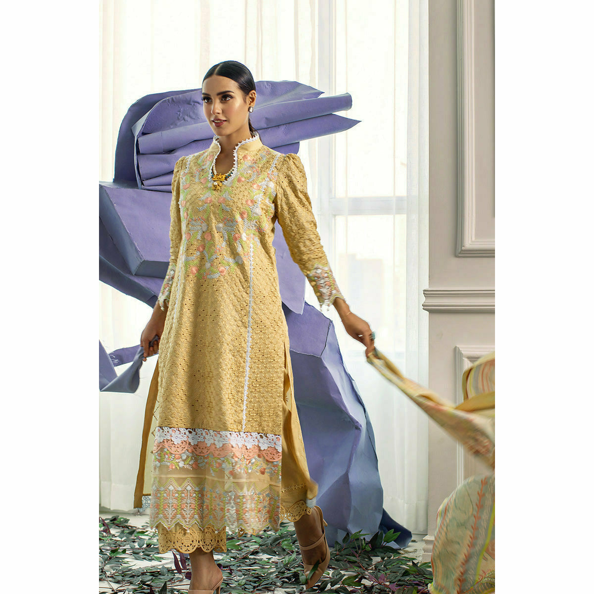 Ansab Jahangir | Zoha Luxury Lawn 22 | Clara - House of Faiza