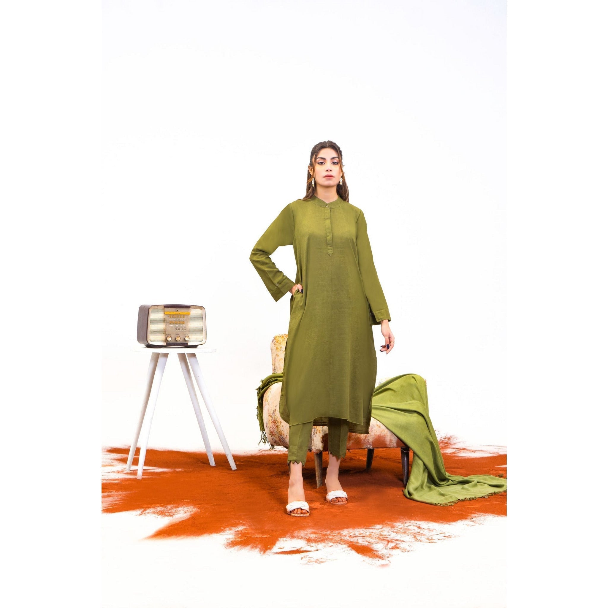 A-Meenah | Winter Solids 22 | 02 Olive - House of Faiza